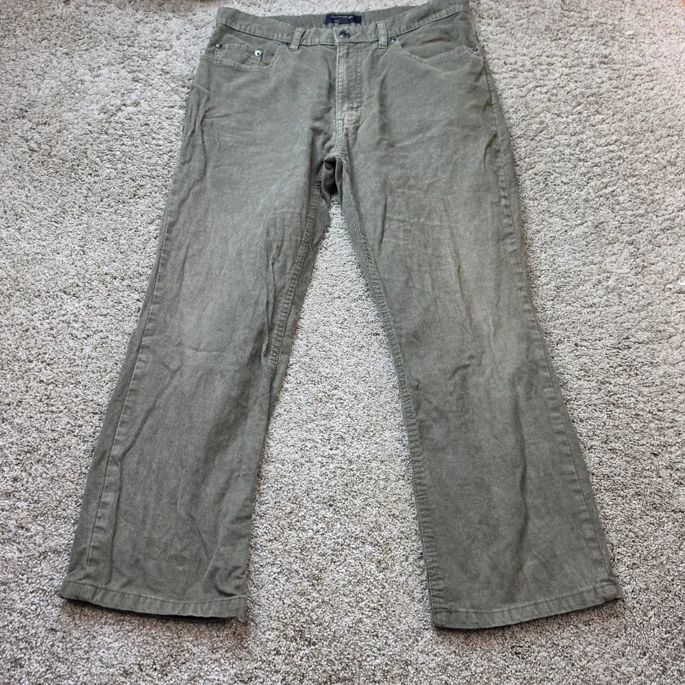 Banana Republic Corduroy Pants Mens 34x30 Olive Green Straight Leg Cotton Casual